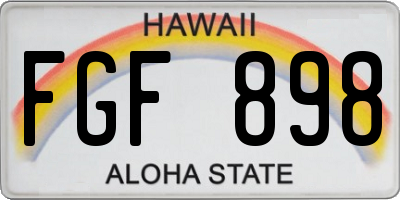 HI license plate FGF898