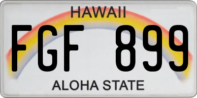 HI license plate FGF899
