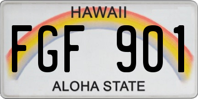 HI license plate FGF901