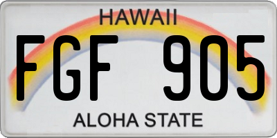 HI license plate FGF905