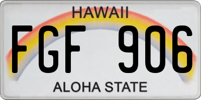 HI license plate FGF906