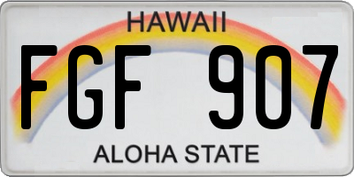 HI license plate FGF907