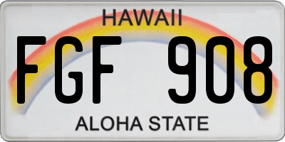 HI license plate FGF908
