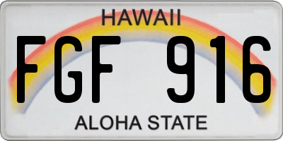 HI license plate FGF916