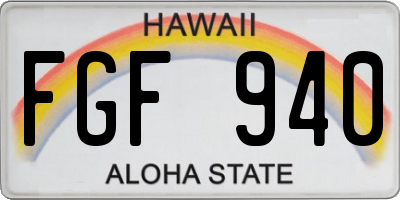HI license plate FGF940