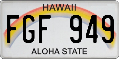 HI license plate FGF949
