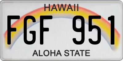 HI license plate FGF951