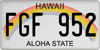 HI license plate FGF952