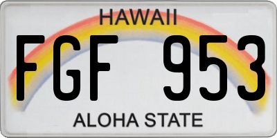 HI license plate FGF953