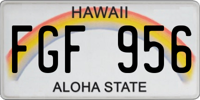 HI license plate FGF956