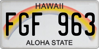 HI license plate FGF963