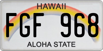 HI license plate FGF968