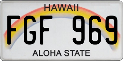 HI license plate FGF969