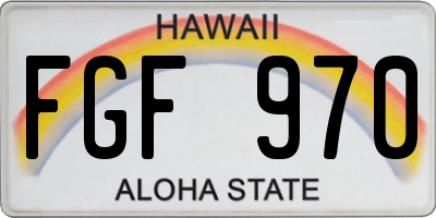 HI license plate FGF970