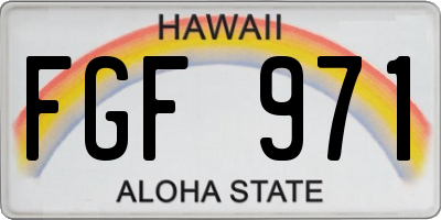 HI license plate FGF971