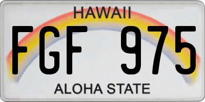 HI license plate FGF975