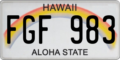 HI license plate FGF983