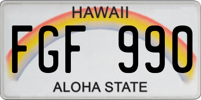 HI license plate FGF990
