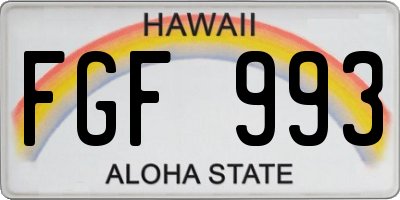 HI license plate FGF993