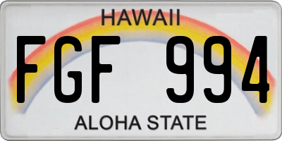 HI license plate FGF994