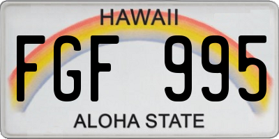 HI license plate FGF995