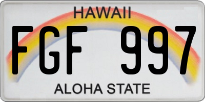 HI license plate FGF997