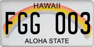 HI license plate FGG003