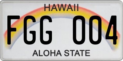 HI license plate FGG004