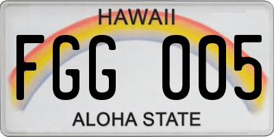 HI license plate FGG005