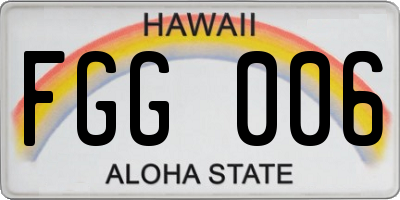 HI license plate FGG006