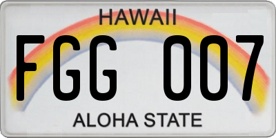 HI license plate FGG007