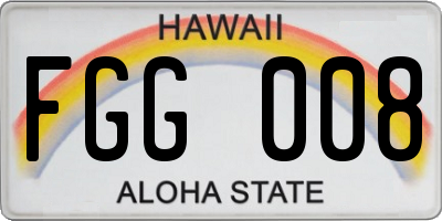 HI license plate FGG008