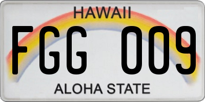 HI license plate FGG009