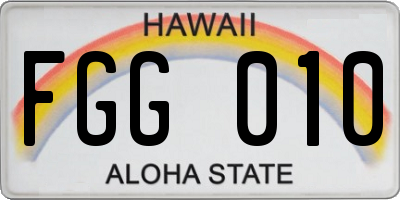 HI license plate FGG010
