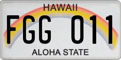 HI license plate FGG011