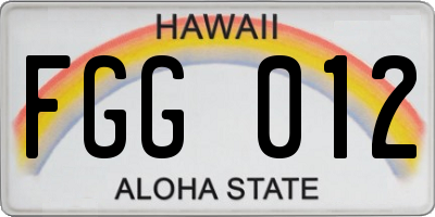 HI license plate FGG012