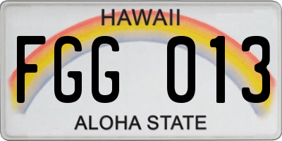 HI license plate FGG013