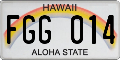 HI license plate FGG014