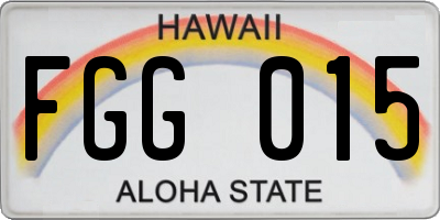 HI license plate FGG015
