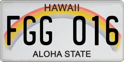 HI license plate FGG016