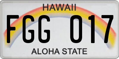 HI license plate FGG017