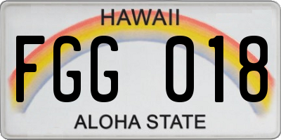 HI license plate FGG018