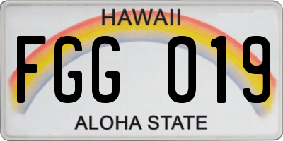 HI license plate FGG019