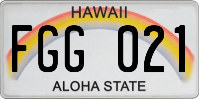 HI license plate FGG021