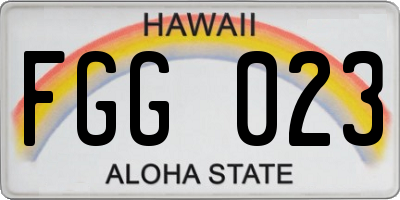 HI license plate FGG023