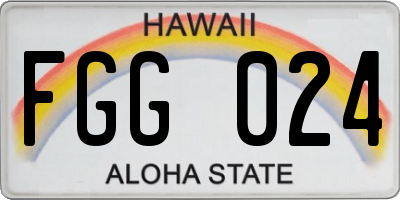 HI license plate FGG024