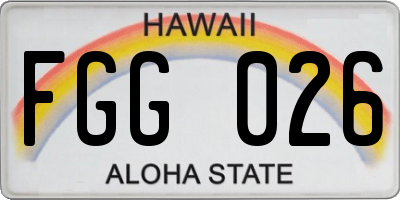 HI license plate FGG026