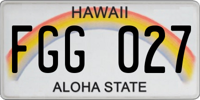 HI license plate FGG027