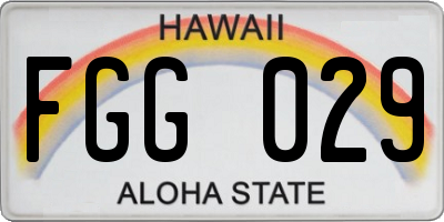 HI license plate FGG029