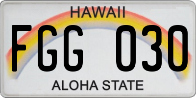 HI license plate FGG030